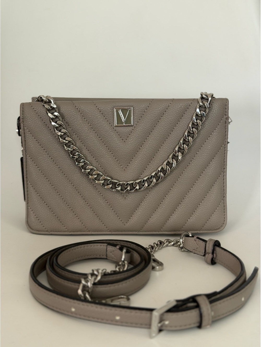 Valentino gray quilted crossbody bag